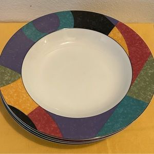 4 Mikasa Currents soup Bowls. 8.75”